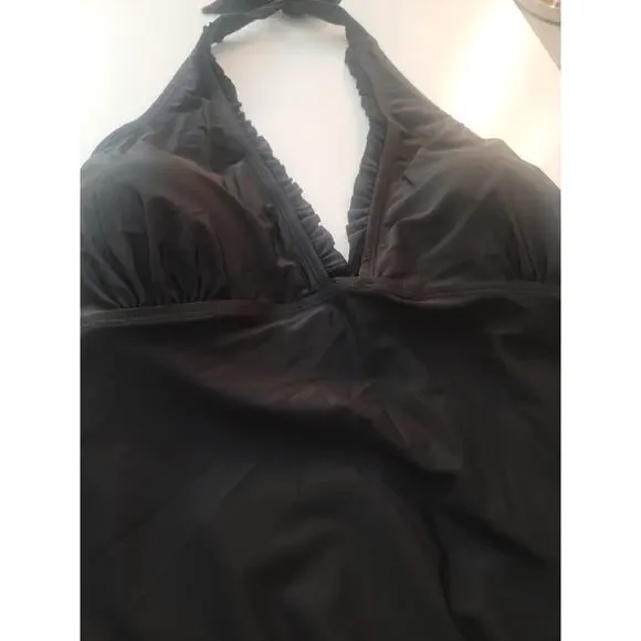 Womens Halter Swimsuit Top 3X Black - Picture 2 of 4